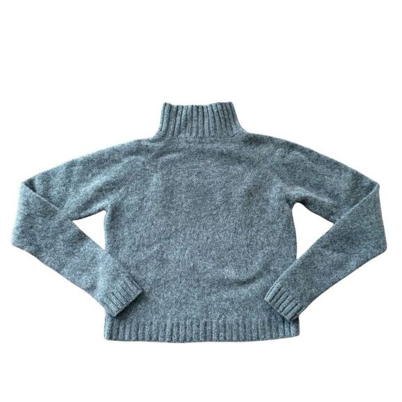 The Elder Statesman Cashmere Sweater Mock Neck Grey Cropped XS - Picture 2 of 8
